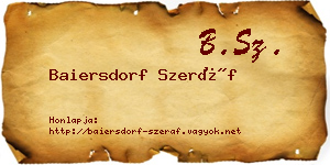 Baiersdorf Szeráf névjegykártya